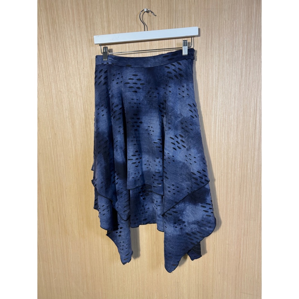 Killstar x Corpse Bride Blue Tie Dye Handkerchief Hem Midi Skirt Womens Medium